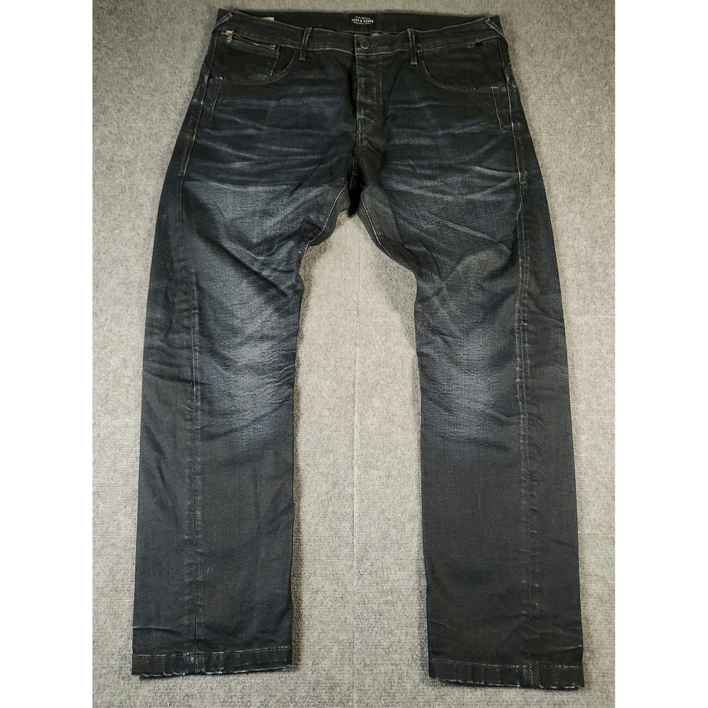 Jack & Jones Jeans Mens 38x32 Nick Lab Comfort BL688 Dark Wash Denim